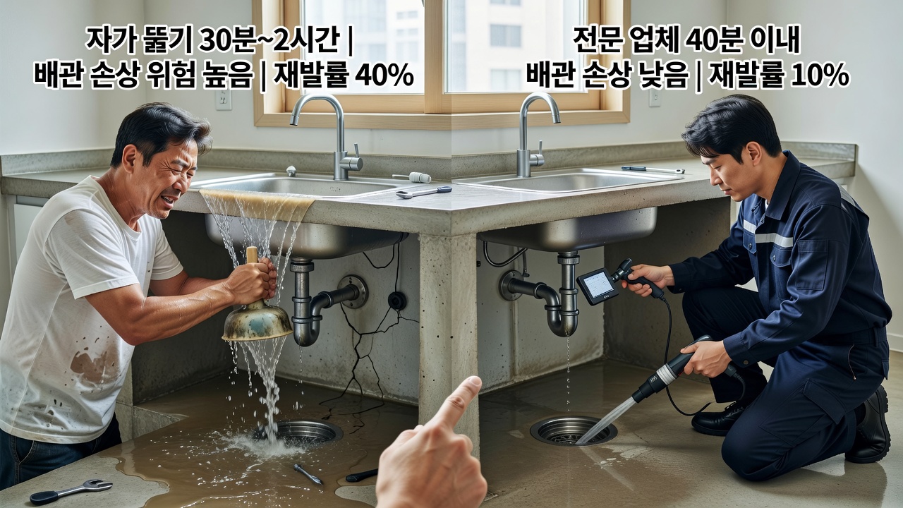 싱크대 막힘 뚫기 전문가에게 맡겨야 하는 이유