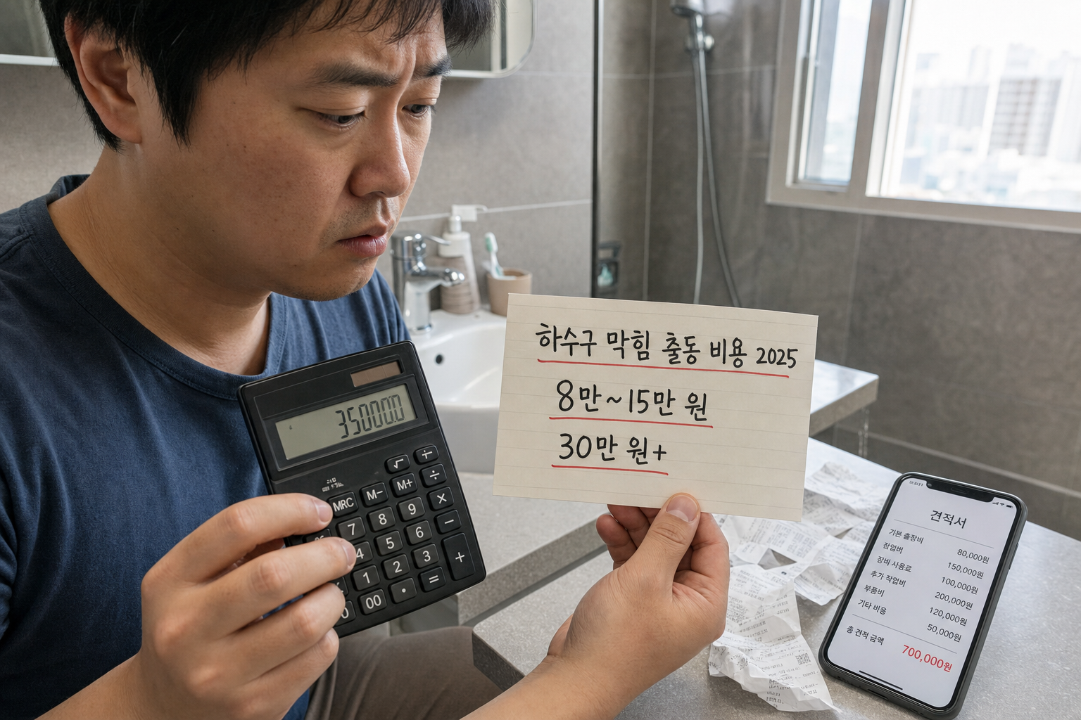 하수구 막힘 출동 비용 2025 서울·경기 평균과 추가비 없는 업체 고르는 법