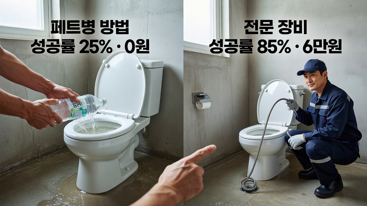 변기 막힘 뚫는법 페트병 방법의 실제 효과