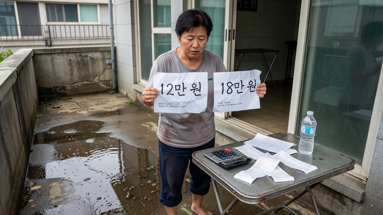 중랑구 묵동 베란다 하수구 역류 고압세척 작업