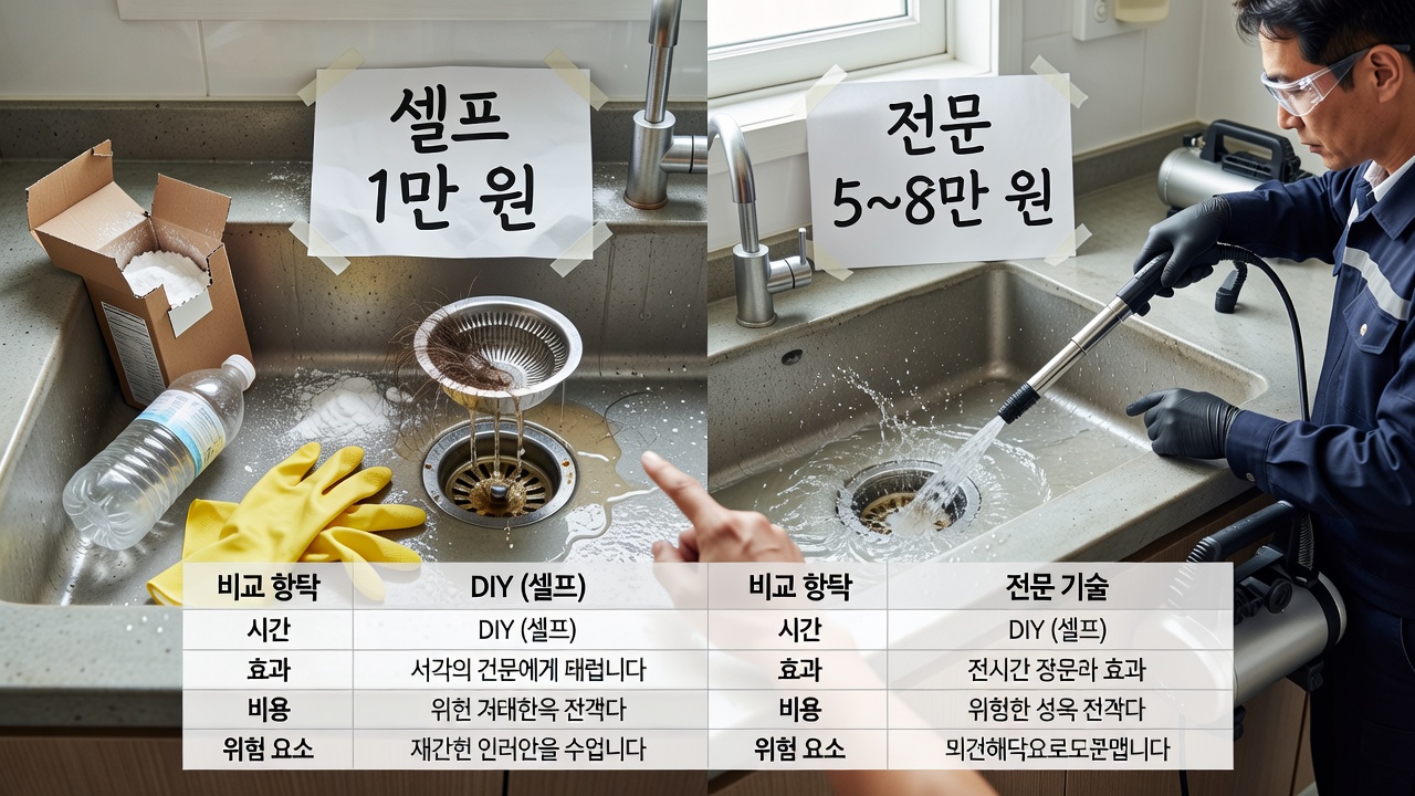 주방 배수구 청소로 싱크대 악취와 막힘 해결하기